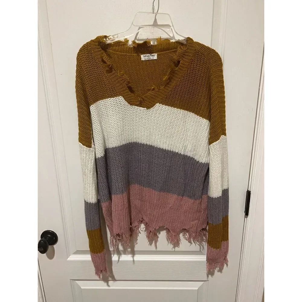 Full Circle Trends striped chunky sweater size 2X